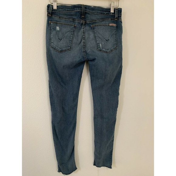 Hudson Jeans Krista Super Skinny Ankle Jeans Size 28 Raw Hem Distressed Light - Picture 2 of 9
